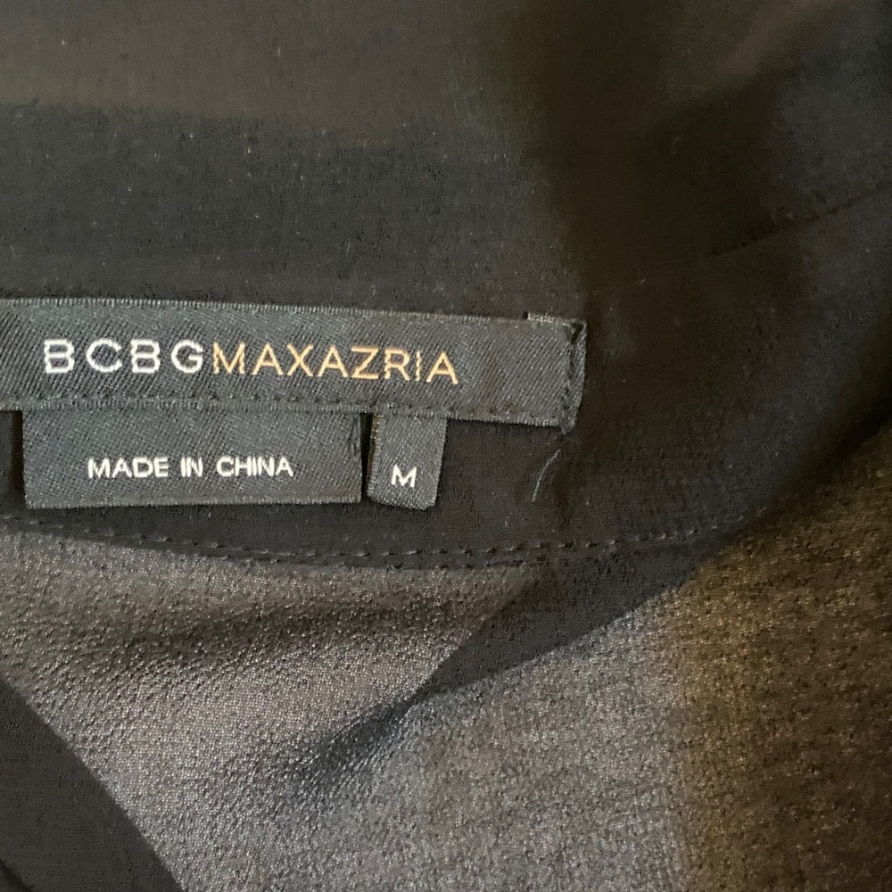 BCBGMaxAzria Sheer Sleeveless Button-Front Tunic in Black - Picture 9 of 9